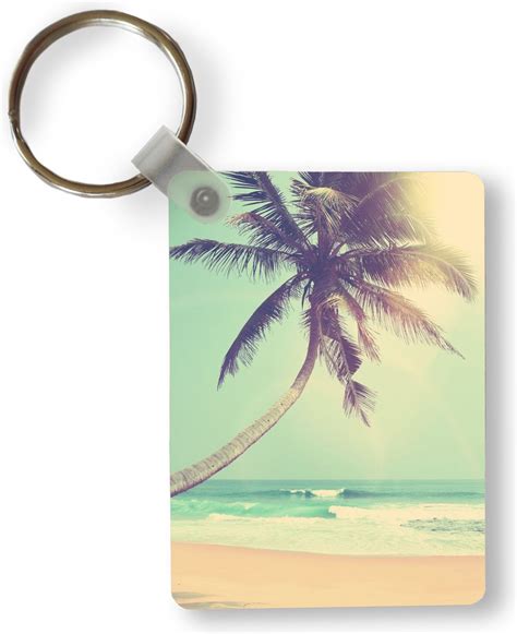 Sleutelhanger Retro Palmboom Zon Zomer Uitdeelcadeautjes