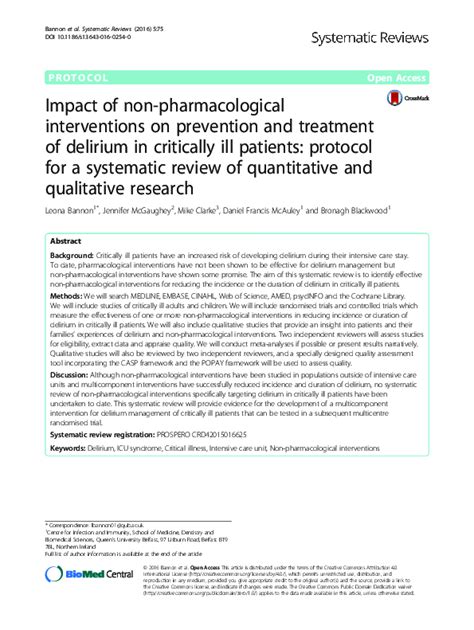 Pdf Impact Of Non Pharmacological Interventions On Prevention And