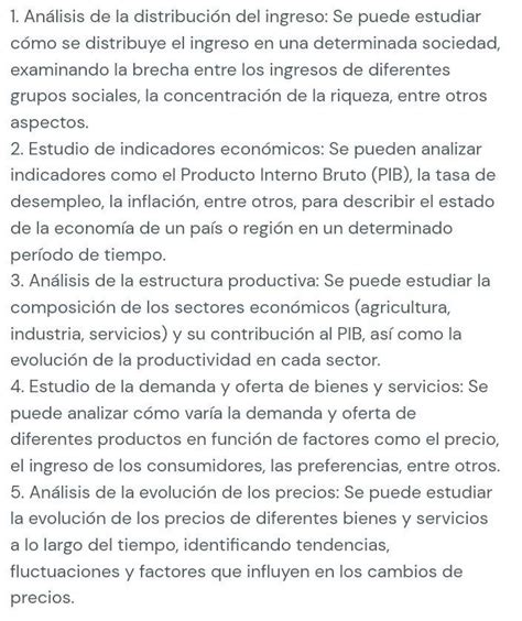 Ejemplos De Econom A Descriptiva Brainly Lat