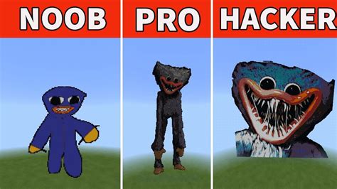 NOOB VS PRO VS HACKER Minecraft Pixel ArtHuggy Wuggy YouTube