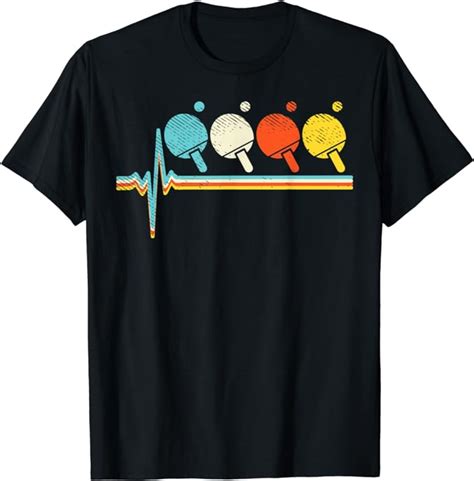 Table Tennis Heartbeat Retro Ping Pong Lover Player Gift T Shirt