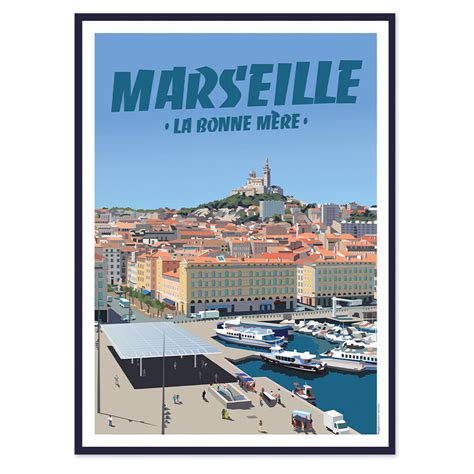 Marseille Poster affiche image encadrée Cadr Aven