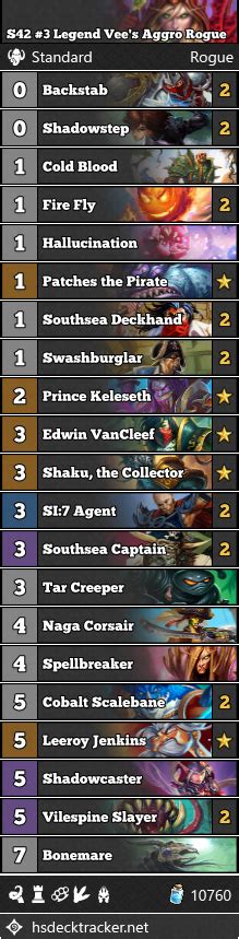 S Legend Vee S Aggro Rogue Beerbrick Hearthstone