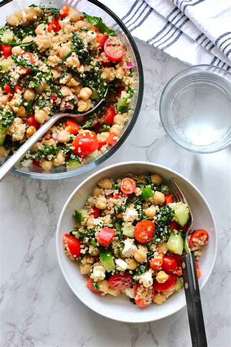 Quinoa Salad With Kale And Chickpeas Green Valley Kitchen