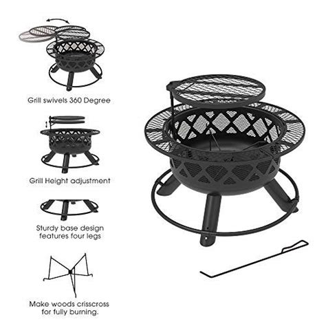 Bali Outdoors Wood Burning Fire Pit With Cooking Grill Review