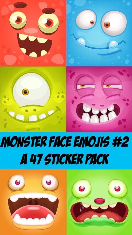 Monster Face Emoji Sticker Pack 2 by Veritas Design Group