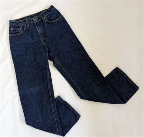 Vintage Levi S 555 Guy Fit Dark Denim Mom Jeans Women Gem