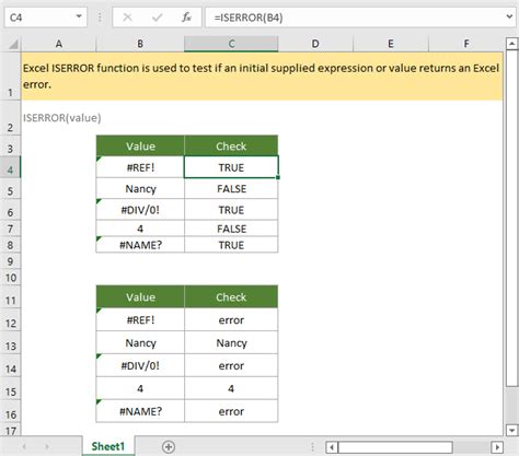 How To Use The Excel ISERROR Function