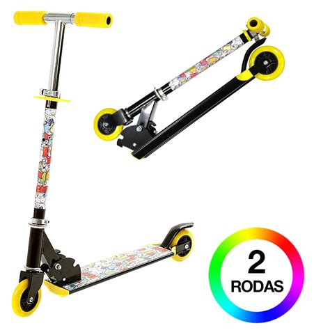 Brinquedo Infantil Patinete Masculino Amarelo Led Roda B Shopee