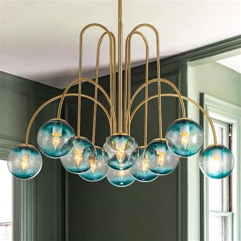 Rrtyo Erik Light Gold Unique Modern Sputnik Elbow Chandelier For