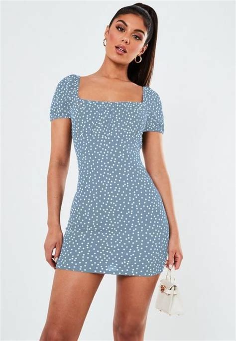 Blue Polka Dot Mini Dress Dresses Images 2022