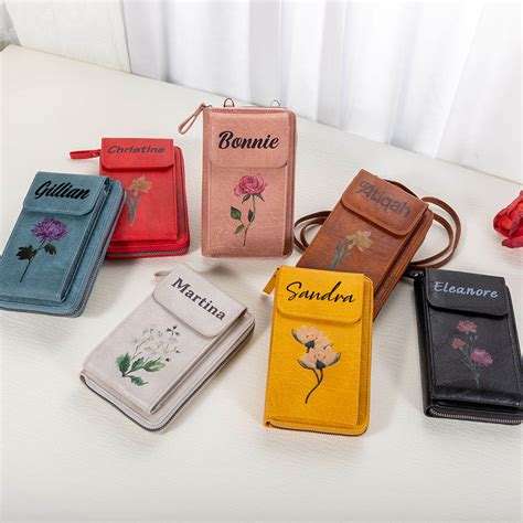 Portefeuille Personnalis Pour T L Phone Portable Avec Fleur De