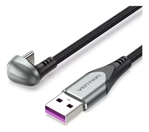 Cable Usb C Vention Ficha En U Tipo Codo 180 Carga Rapida 5a 1