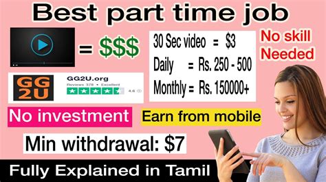 Rs Day Online Part Time Job Tamil Earn By Watching Sec Video