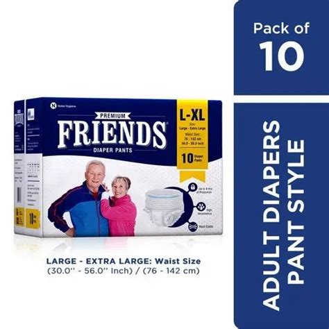 Friends Premium Adult Diaper Pants Large Waist 30 56 Inch 10s Pack At