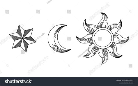 Set Sun Moon Star Symbols Alchemy Stock Vector (Royalty Free) 2176776331 | Shutterstock