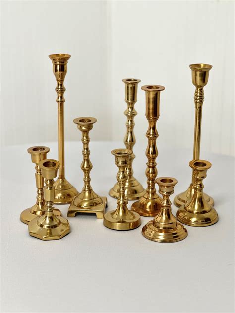 Gold Vintage Taper Candle Holders Seven Paths Manor