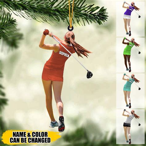 Personalized Golfer Ornament Woman Golfer Ornament Golf Christmas Ornament Golf Keepsake