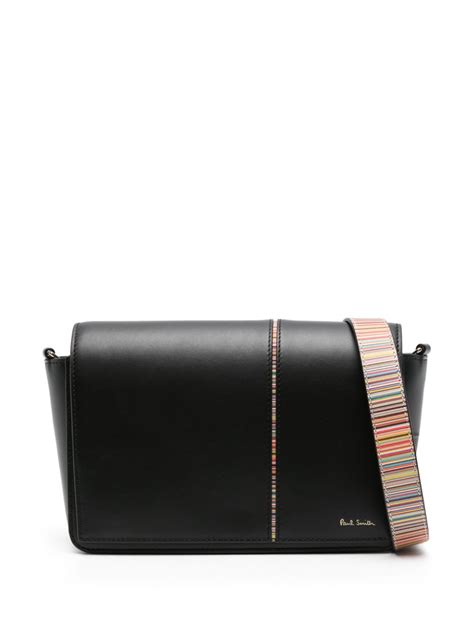 Paul Smith Signature Stripe Leather Crossbody Bag Black FARFETCH UK