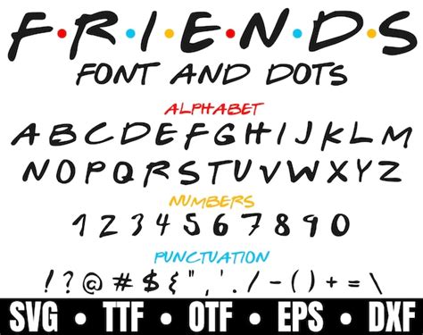 Friends Font Svg With Dots Friends Alphabet Svg Friends Etsy