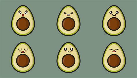 Avocado Emoticons Graphic By Vior · Creative Fabrica