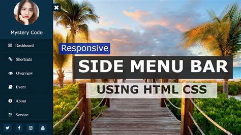 Sidebar Menu Using Only Html And Css Side Navigation Bar