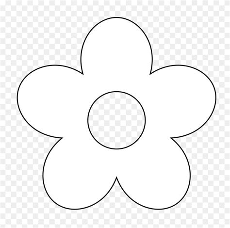 Simple Flower Clipart Black And White Png