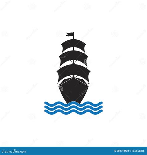 Sailing Ship Icon Stock Vector Illustration Of Port