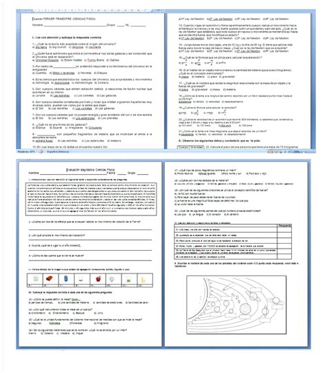 Ex Menes De F Sica Secundaria Trimestrales