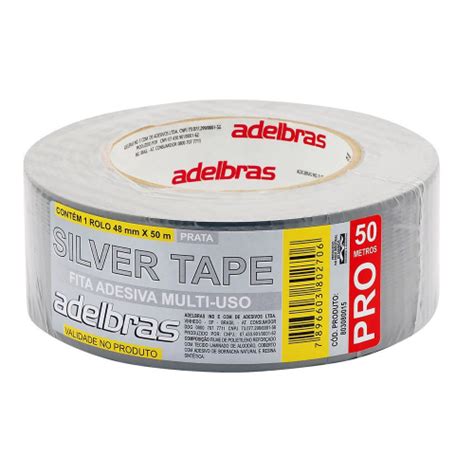 Fita Silver Tape Adelbras X M Cinza No Shoptime