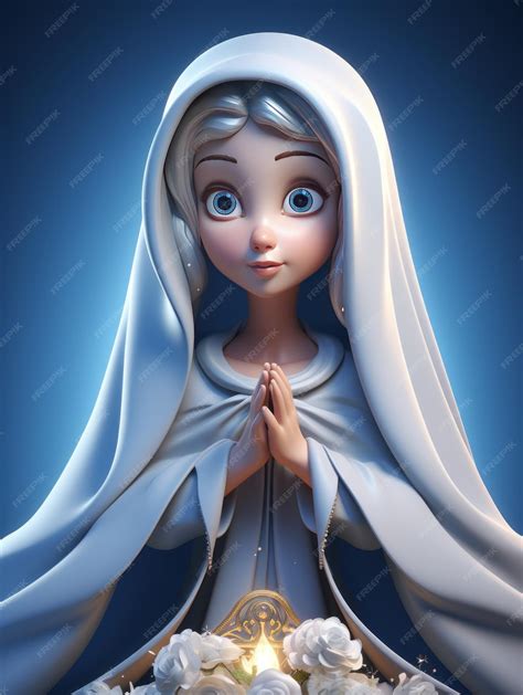 Premium Ai Image 3d Render Cute Mother Mary Avatar