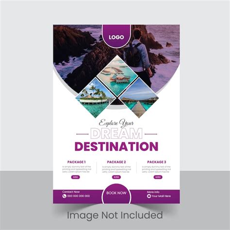 Premium Vector Travel Flyer Template Design