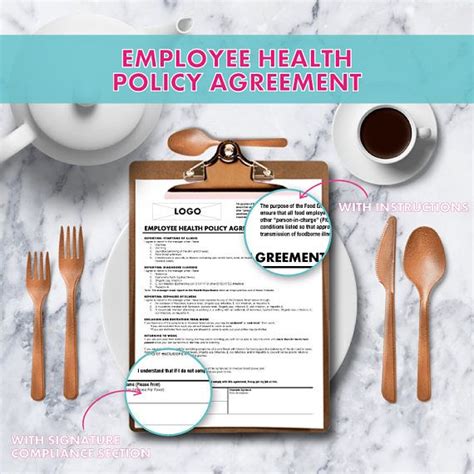 Use This Employee Health Policy Agreement Form As To Follow The Food