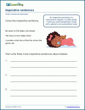 Imperative Sentences Worksheets | K5 Learning