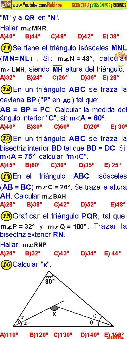 Las LÍneas Notables En Un TriÁngulo Ejercicios Resueltos Pdf Tipos De Triangulos Triangulos