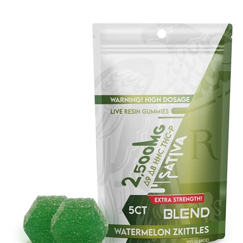 Blend 2500mg 5ct Gummy Pack Watermelon Zkittles Sativa Ra Royal