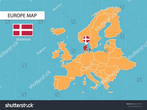 Denmark Map Europe Icons Showing Denmark Stock Vector (Royalty Free) 1586710771 | Shutterstock