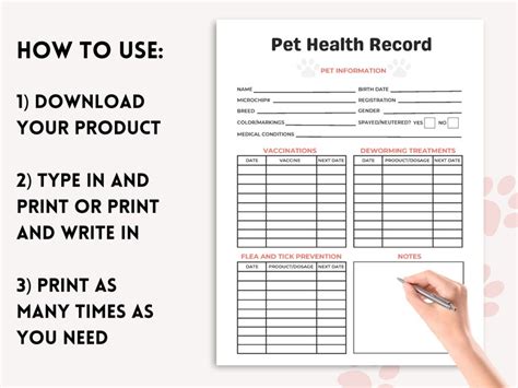 Pet Health Record Fillable Dog Breeder Forms Pet Health Record