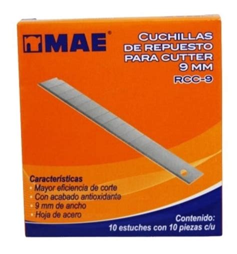 100 Cuchillas Repuesto Navaja Chica 9mm Para Exactos Cutters MercadoLibre