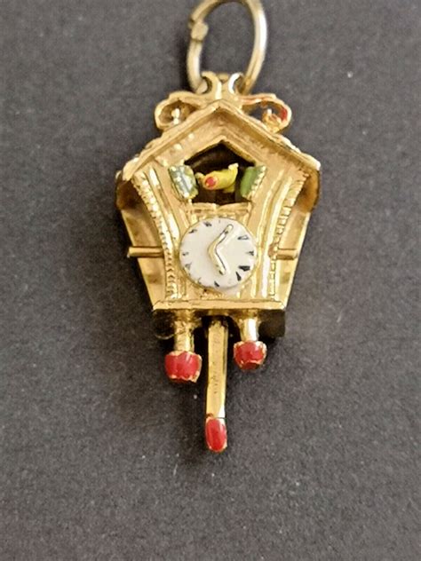 Ct Gold Articulated Enamel Cuckoo Clock Charm Wei Gem