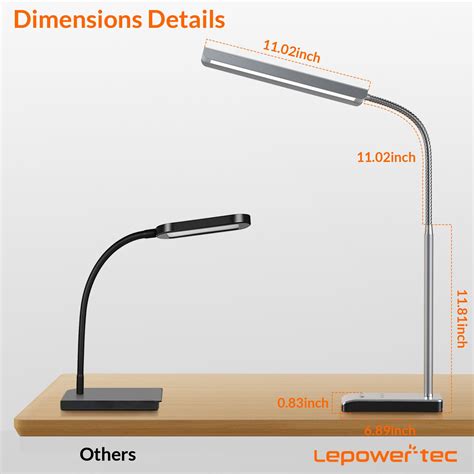 Lepower Tec Led Desk Lamp For Home Office 750lm Eye Caring Desk Light 12w Gooseneck Lamp For