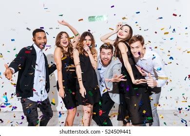 Group Happy Young People Celebrating Having Stock Photo 524509441 ...