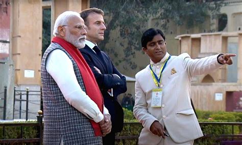 Jaipur Prime Minister Narendra Modi And France President Emmanuel Macron Visit The Jantar Mantar