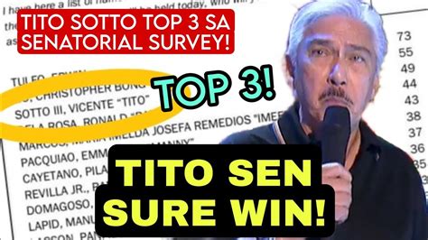 Tito Sen Sure Win Tito Sotto Top Sa Senatorial Survey Iba Talaga