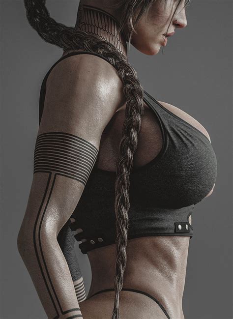 Kisx Lara Croft Tomb Raider Braids Sideboob Big Boobs Long Hair