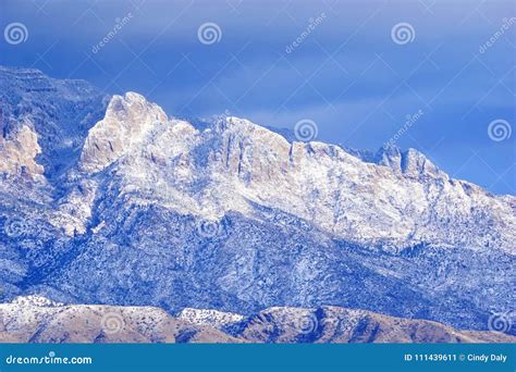 The Sandia Mountains in New Mexico with Snow Stock Image - Image of sandia, background: 111439611