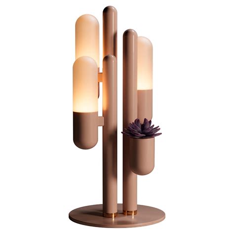 21st Century Cactus Floor Lamp Lacquered Metal And White Glass By