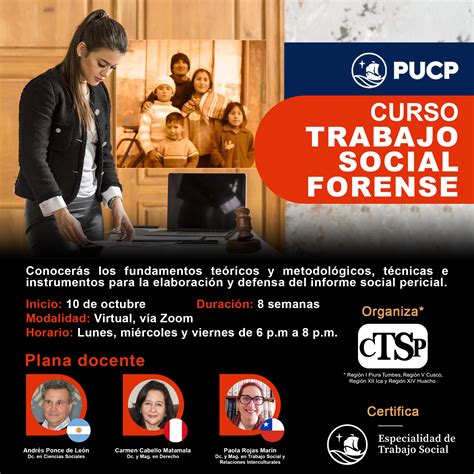 Curso Trabajo Social Forense Certificado Por Pucp Colegio De