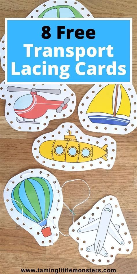 Free Transport Lacing Cards For Toddlers And Preschoolers