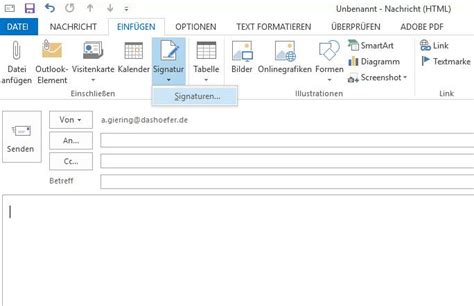 Outlook Signatur Erstellen Erstellen Und Einfugen Einer Signatur In